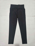 Slim Fit Tights with Side Pockets for Women - Soft Comfy Elastic Gym Yoga Running Trousers - Free Size